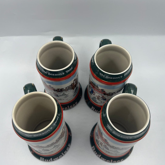 Vintage 4 Anheuser Busch Budweiser Heavy Ceramic Steins 1991 Susan Sampson - Picture 8 of 10